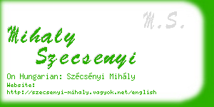 mihaly szecsenyi business card